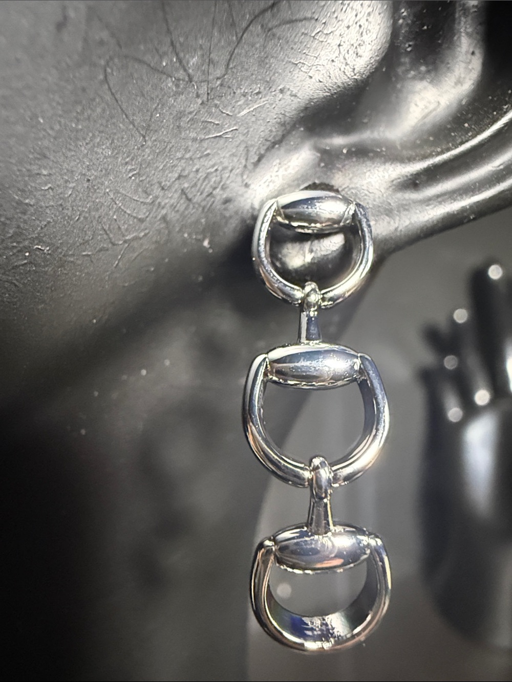 Silver Triple-Link Drop Earrings - Women Jewelry